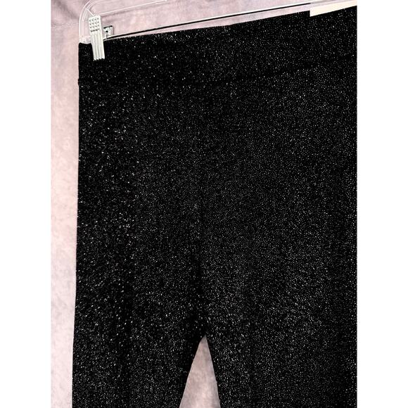 Victoria’s Secret PINK Black Shimmer Glitter Velour Sparkle Leggings Medium NWT - Picture 8 of 10